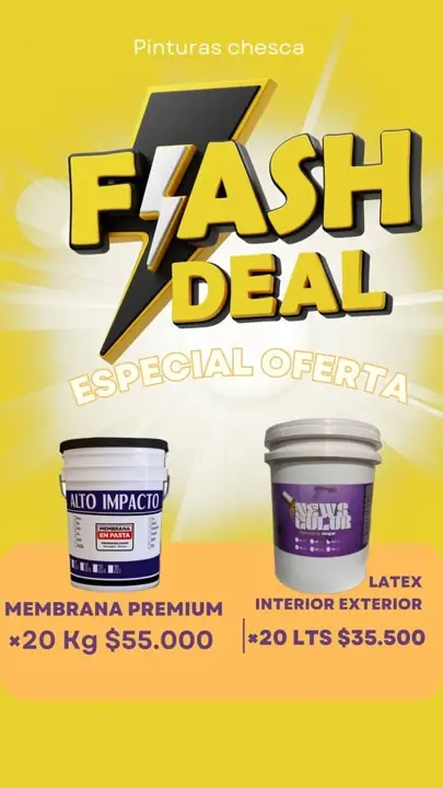 Pintura latex y membrana x 20lts oferta imperdible!