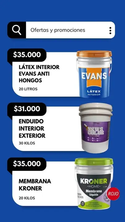 Pinturas/ membranas/ enduido/ sintetico