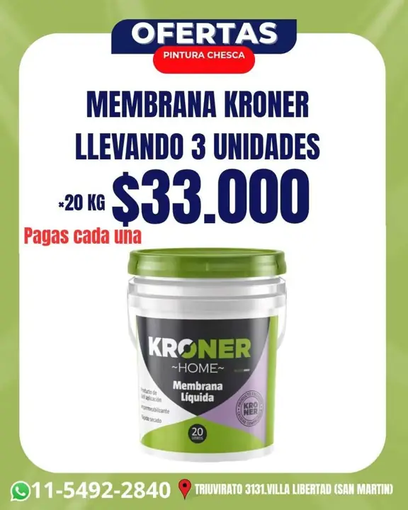 Súper oferta en membrana hasta agotar stock