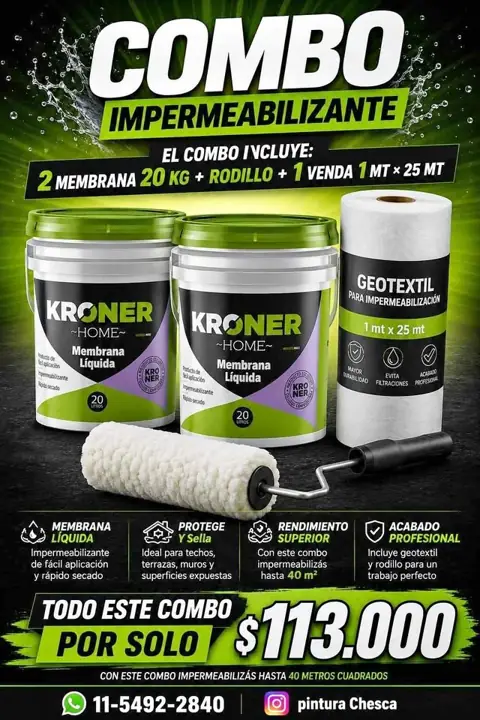 Combo para impermeabilizar 40 mt²