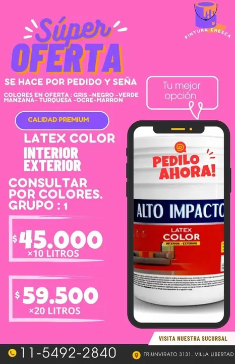 Oferta en latex color