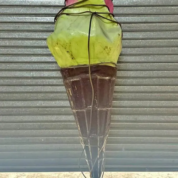 Cartel de helado luminoso de fibra