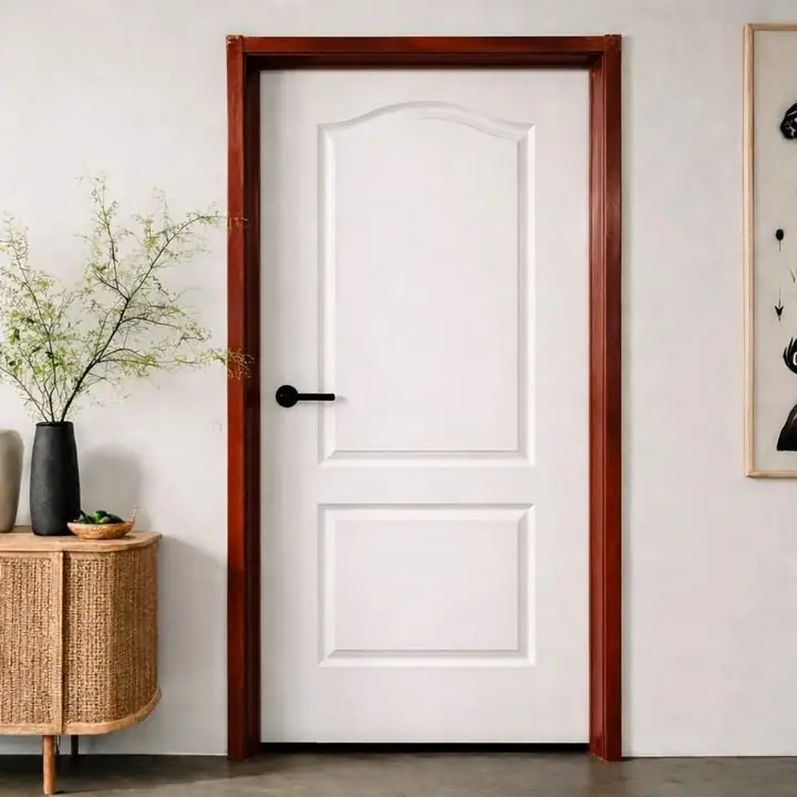 9) Puerta placa MDF + látex texturada blanca marco de chapa 22mm 70/12
