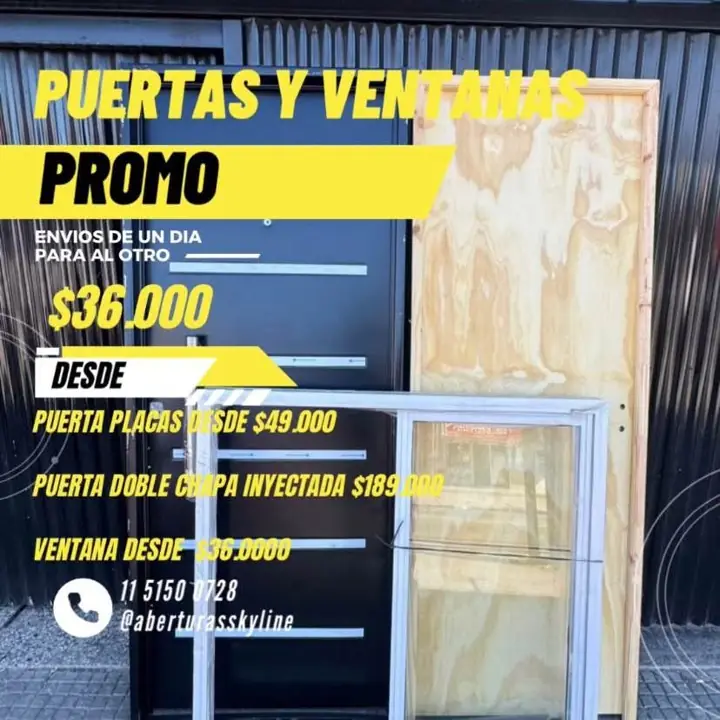 Aberturas puerta placa doble chapa inyectada ventanas promoción