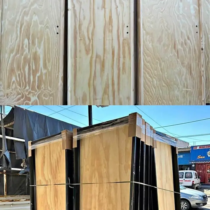 Puerta placa madera chapa aluminio