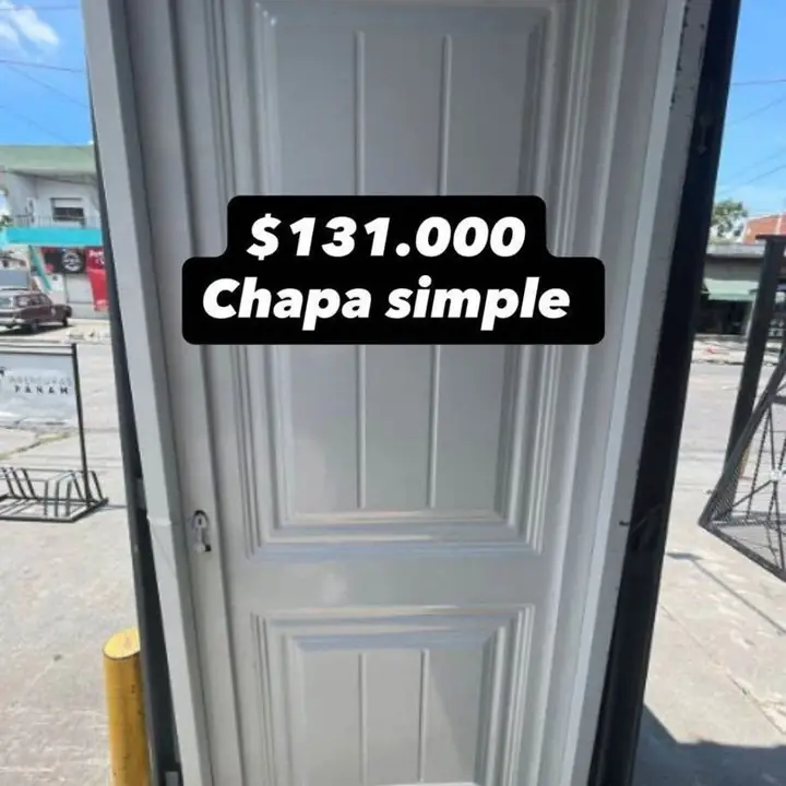 Puerta chapa simple blanca 80x200