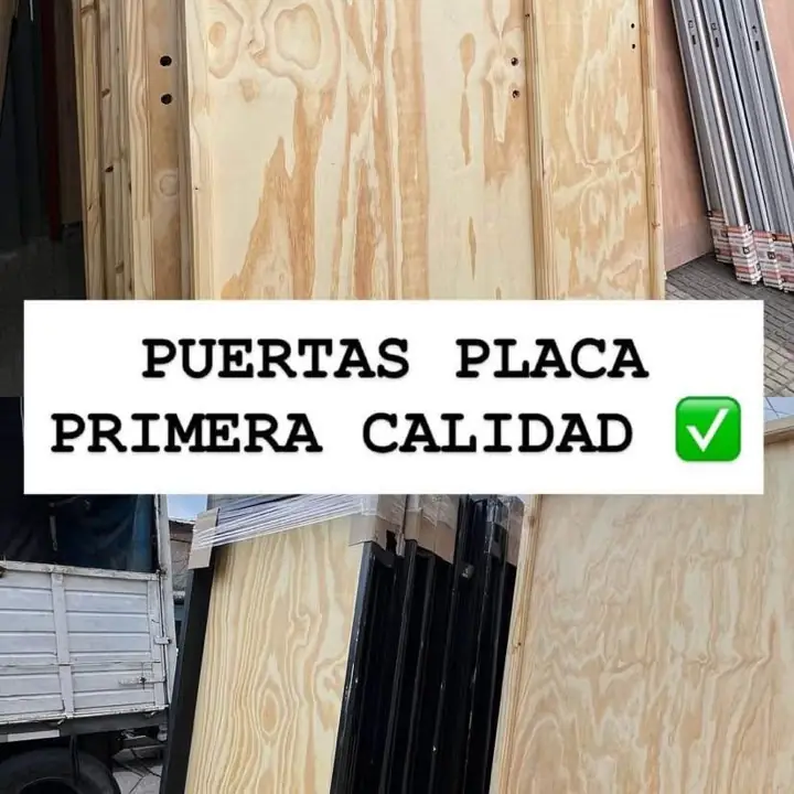 Puerta placa de pino marco de aluminio chapa madera