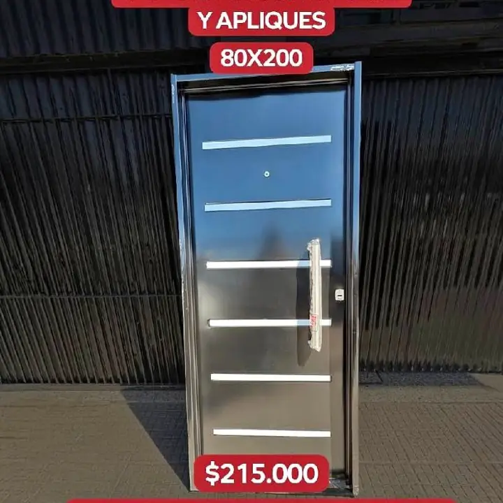 Puerta doble chapa inyectada barral y apliques