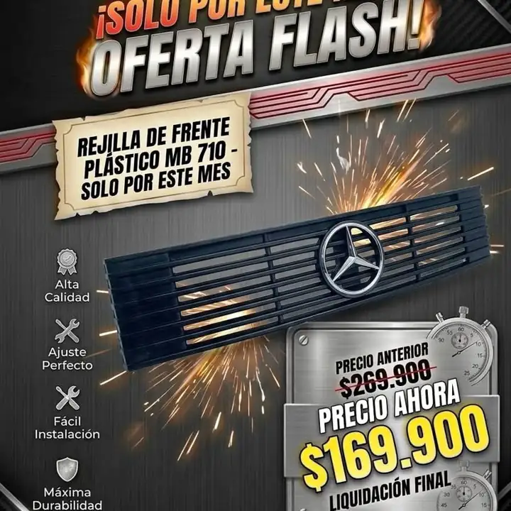 LIQUIDO Rejilla de frente plastico Mb 710