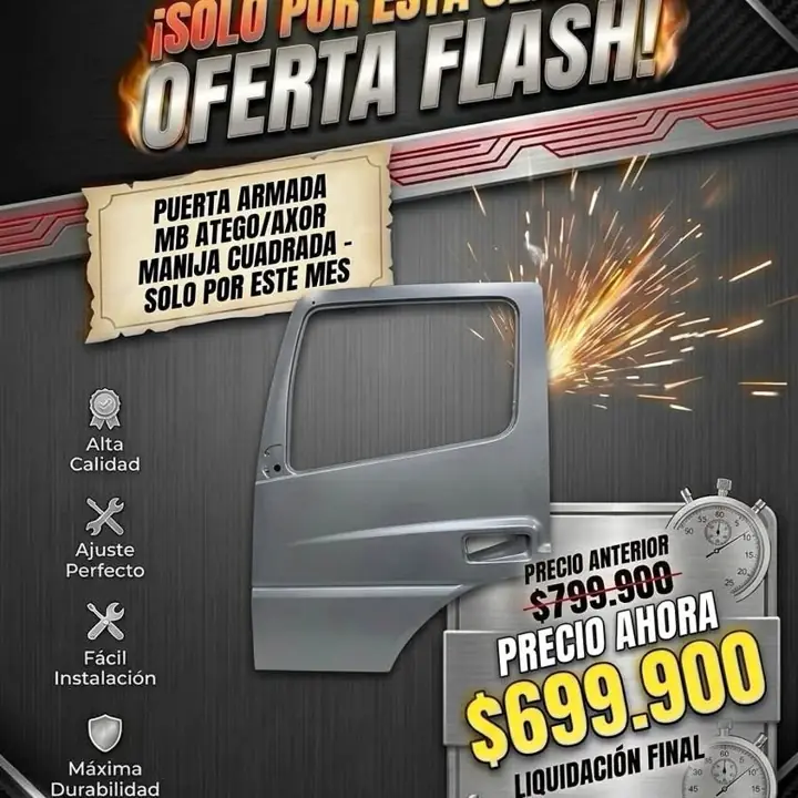 LIQUIDO Puerta Armada Mb Atego/Axor Manija Cuadrada
