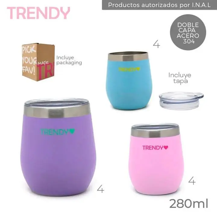 Mate térmico Trendy de Acero Inoxidable