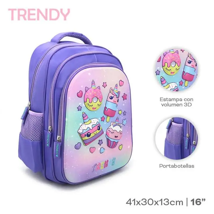 Set Mochila y Cartuchera Trendy