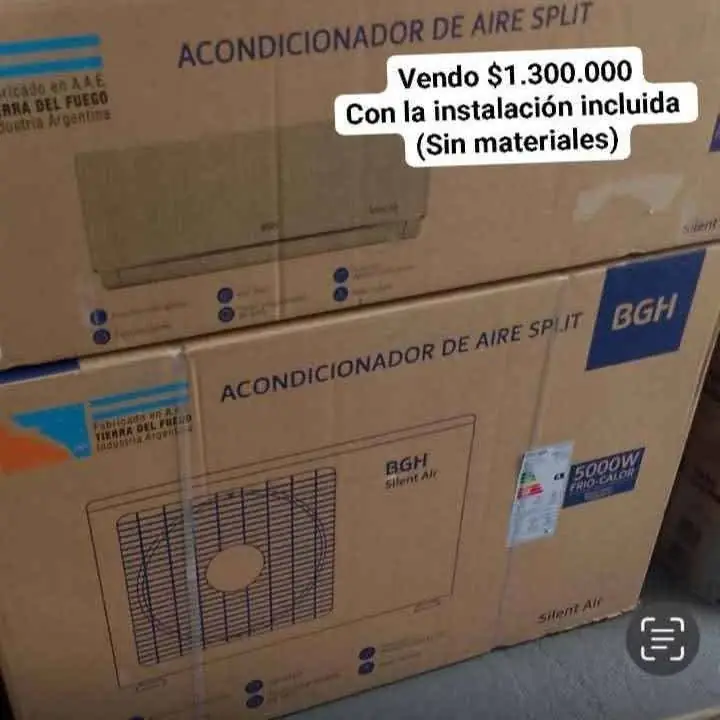 Vendo aire acondicionado BGH, con la instalación incluida (sin los materiales) Cel