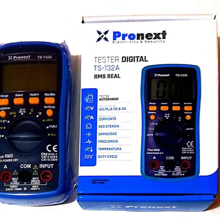 Multimetro pronext profesional rms real autorango con frecuencimetro capacimetro temperatura