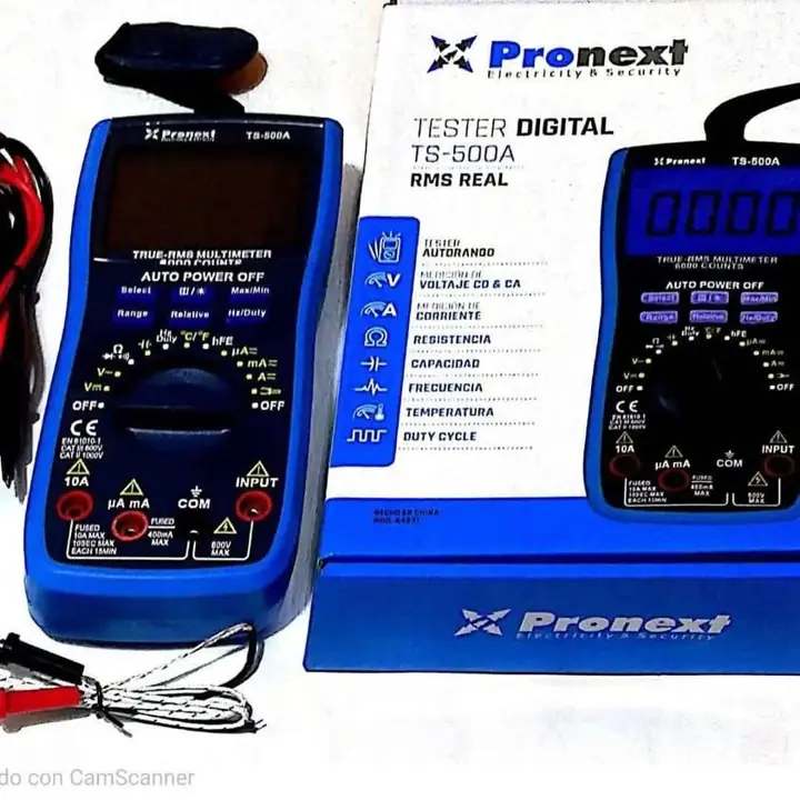 Tester digital profesional autorango RMS real frecuencimetro capacimetro temperatura con termocupla