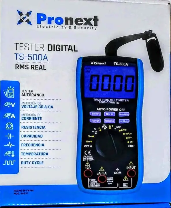 Tester profesional autorango RMS real frecuencimetro capacimetro temperatura con termocupla