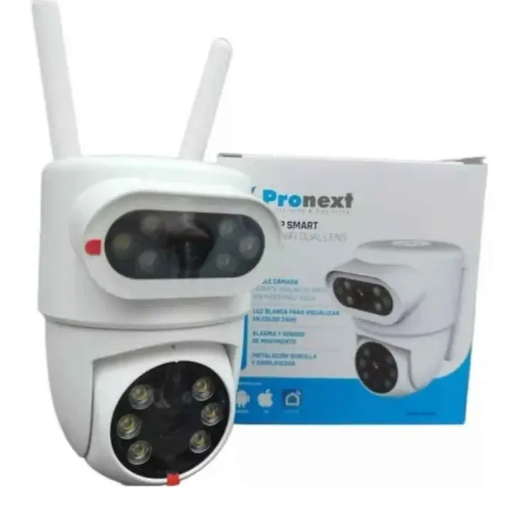 Camara IP WiFi doble lente motorizada audio detector de movimiento grabación visión nocturna