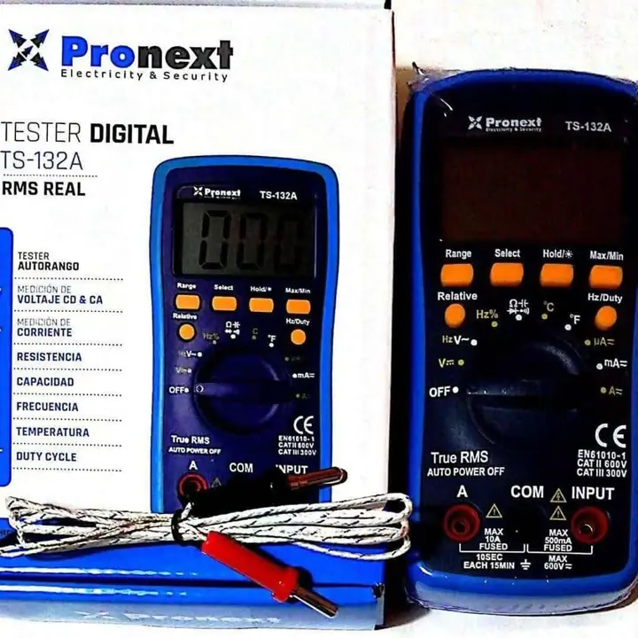Multimetro pronext profesional rms real autorango con frecuencimetro capacimetro temperatura