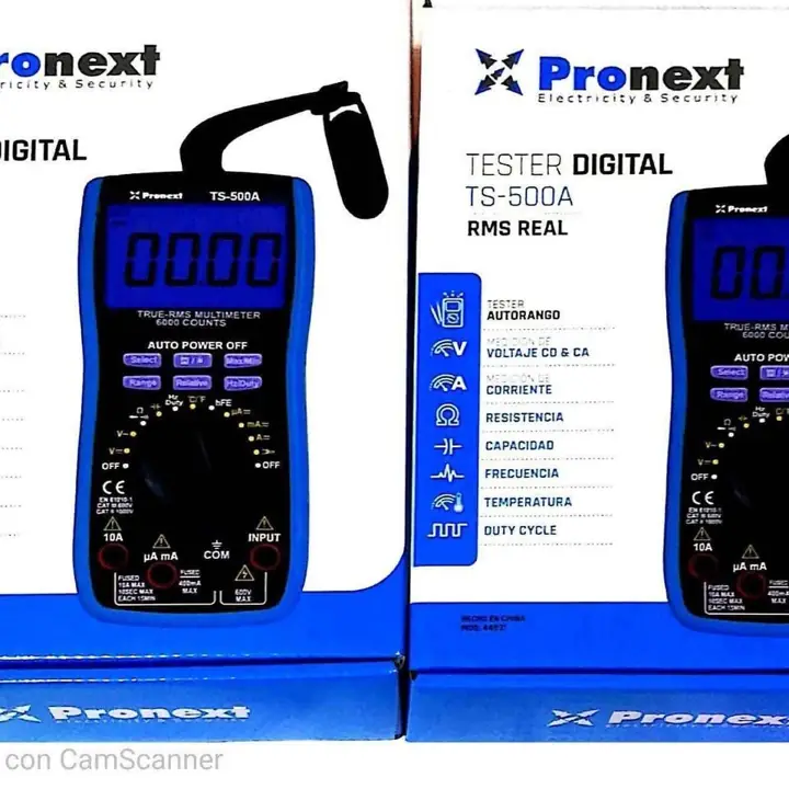 Tester digital profesional autorango RMS real frecuencimetro capacimetro temperatura con termocupla