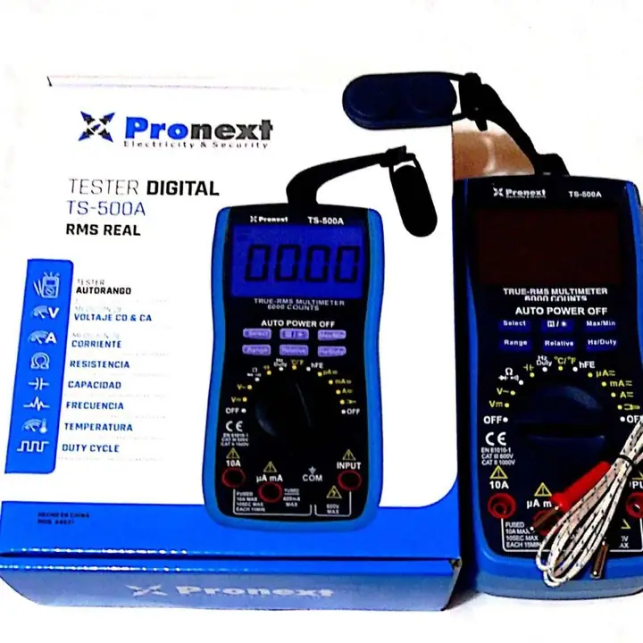 Multimetro pronext profesional rms real con frecuencimetro capacimetro temperatura