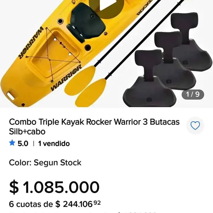 Vendo kayak rocker completo tres asientos chalecos aquafloat remos usados muy cuidados