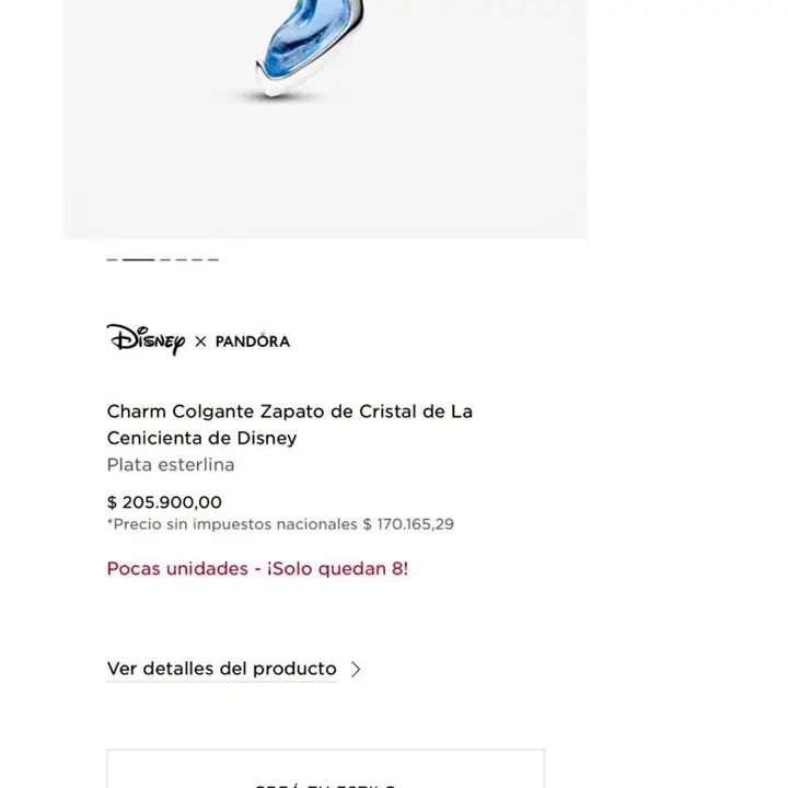 Lleva el charm zapato plata 925 Pandora sellado en caja y bolsa a menos de la mitad del precio shopp