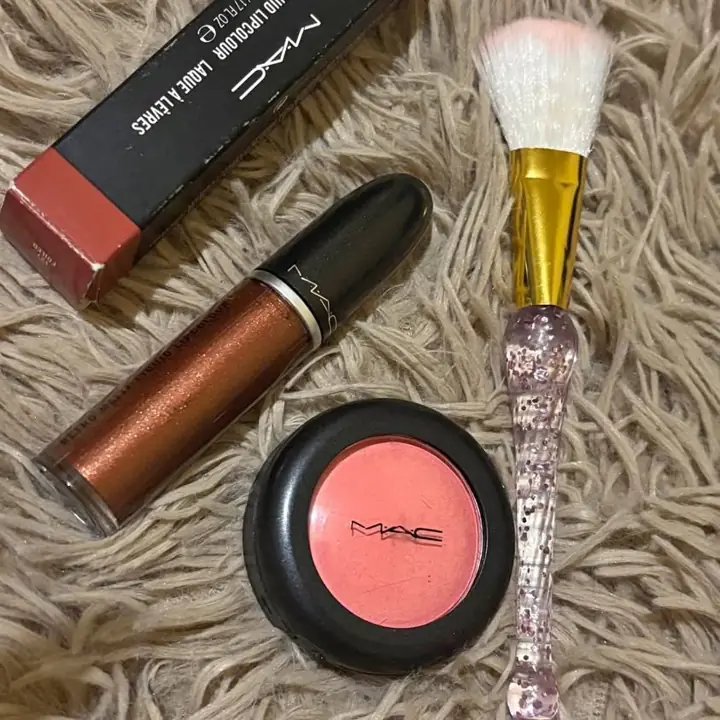 Rubor Pink Mac + paleta de Anastacia + labial Mac + brocha de regalo