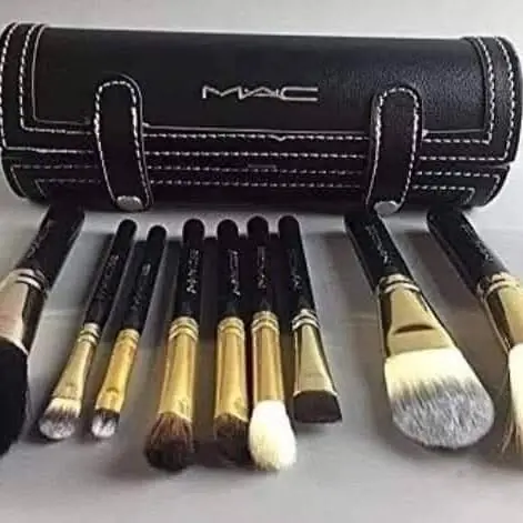 Brochas profesional x 9 unidad en estuche de cuero y espejo