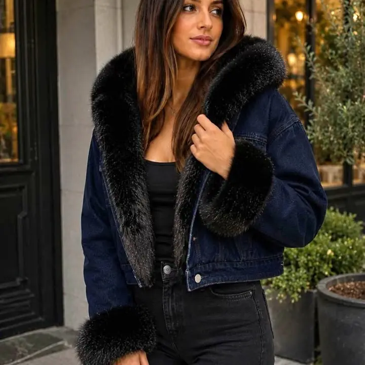 Campera con piel talle s m y L importadas !
