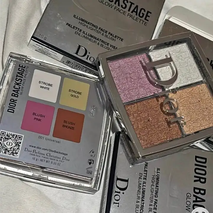 Paleta de sombra iluminador 001 + rubor 012 + delineador fibra indeleble