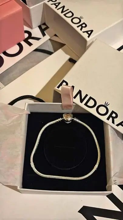 Pulsera Pandora moment corazón plata 925 sello ale + aros Pandora en sus estuche y bolsa nuevo !