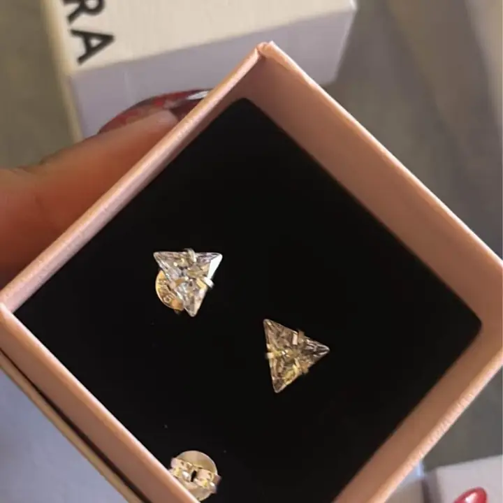 Aros de plata 925 sellado con piedra de cristal energética ! en estuche