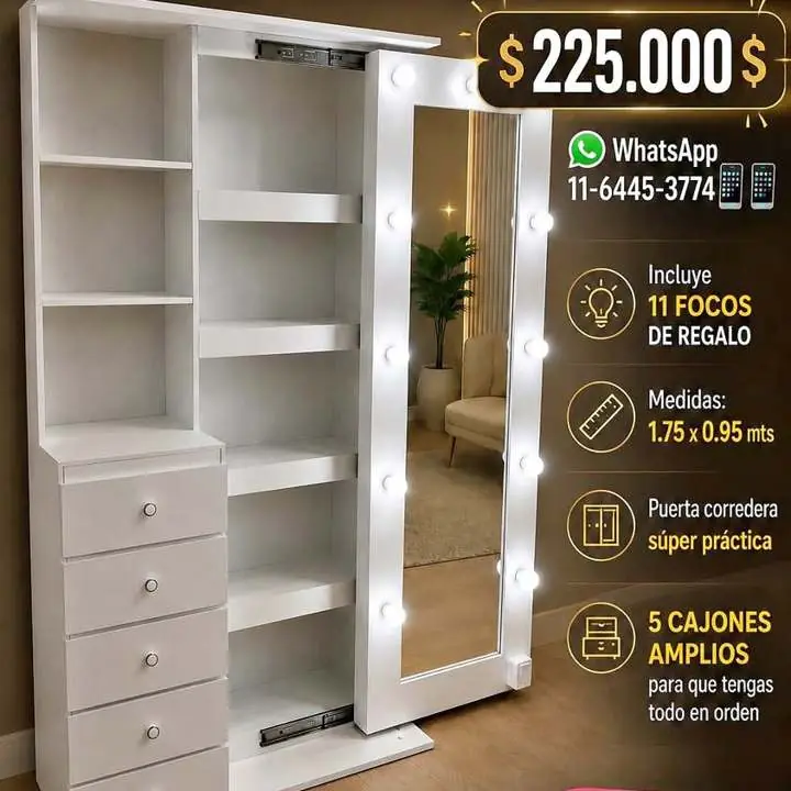 Muebles Hollywood con focos de regalo