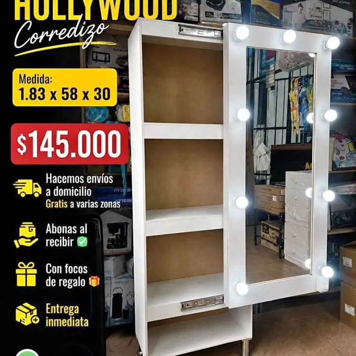 Muebles Hollywood con focos de regalo