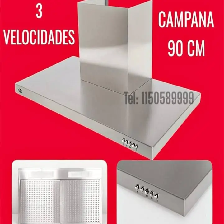 Campana 90 cm de 3 Velocidades directo de fabrica (no son chinas) Motor. Doble Luz filtro. Garantia