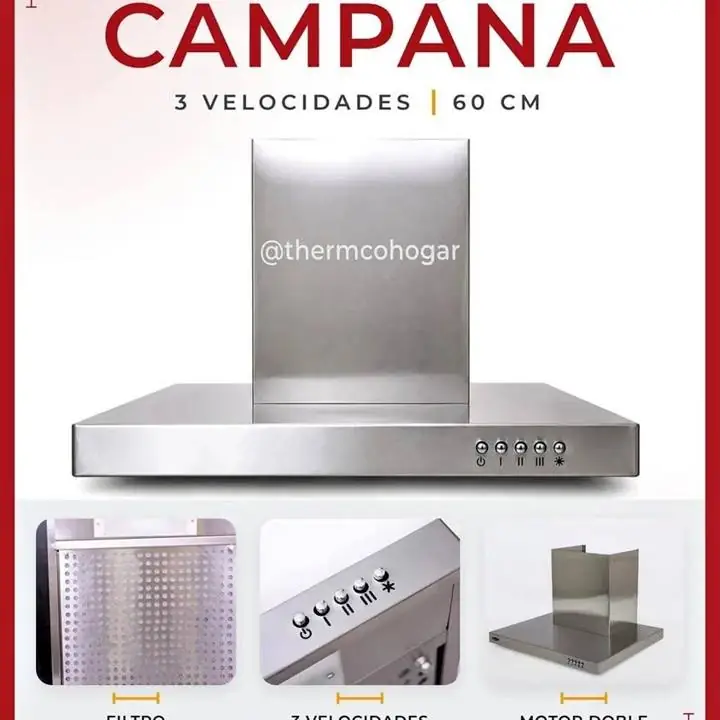Campana 60 cm (no son chinas) con 3 Velocidades directo de fabrica Motor Luz filtro. Garantia