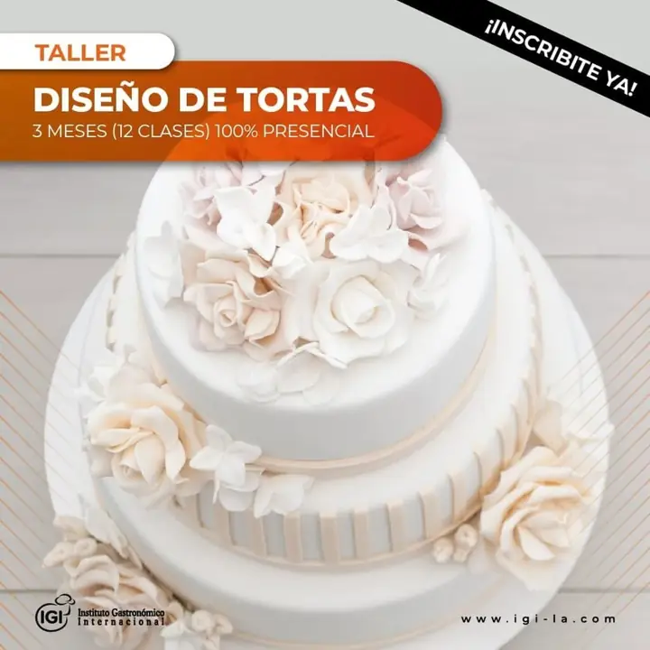 ¡Diseño de Tortas! 12 clases, 3 meses de cursada