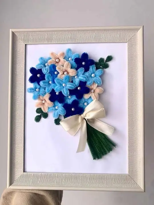 CUADRO 3D Flores Eternas BLUE