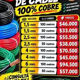 Cables 100% cobre