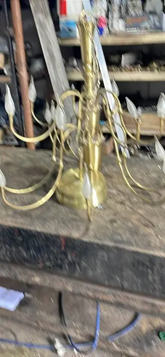 Araña de bronce y murano antigua
