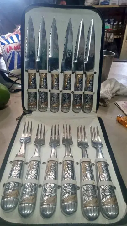 Cuchillo y tenedor juego artesanal