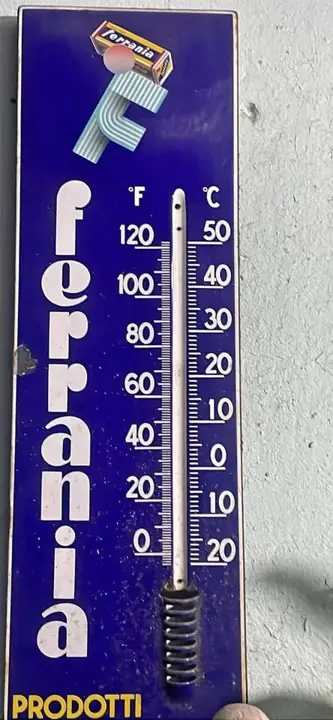Antiguo cartel enlozado termómetro