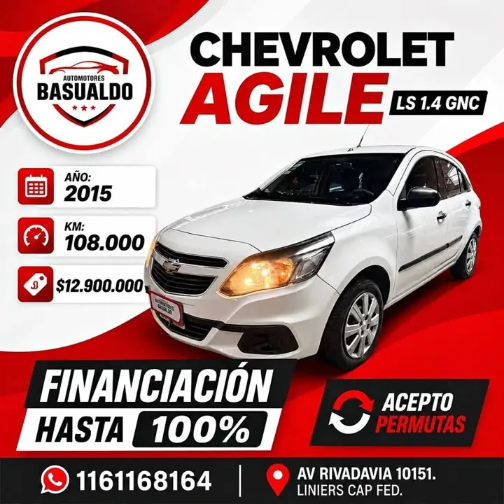 Chevrolet agile LS 1.4 gnc