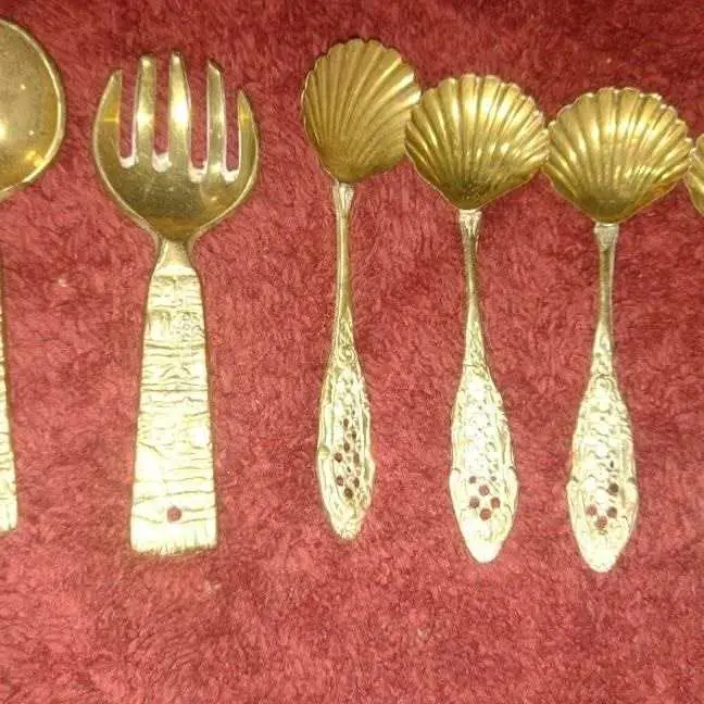Cubiertos antiguos bronce macizo