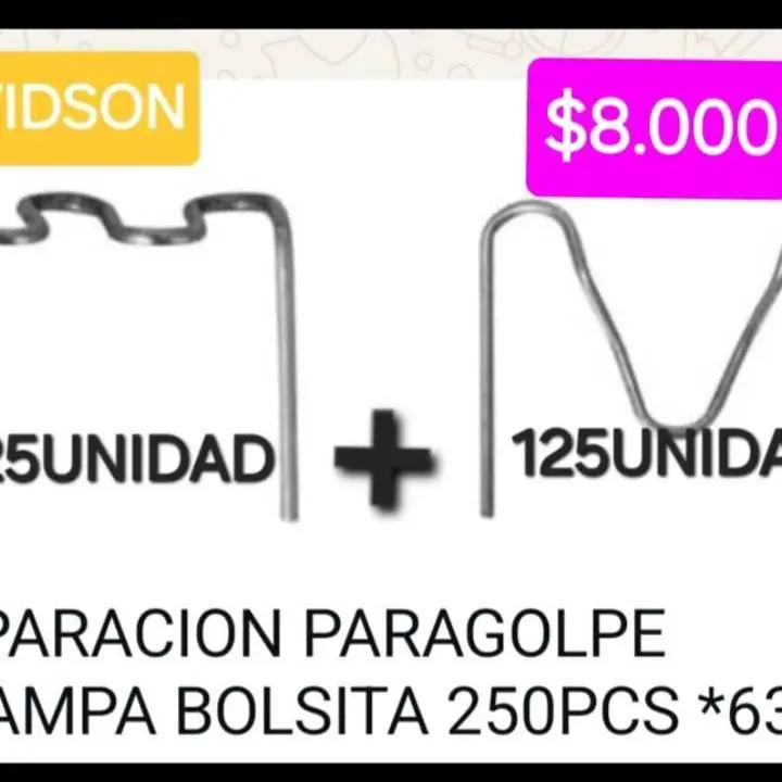 250 Grampas reparacion plasticos $8000
