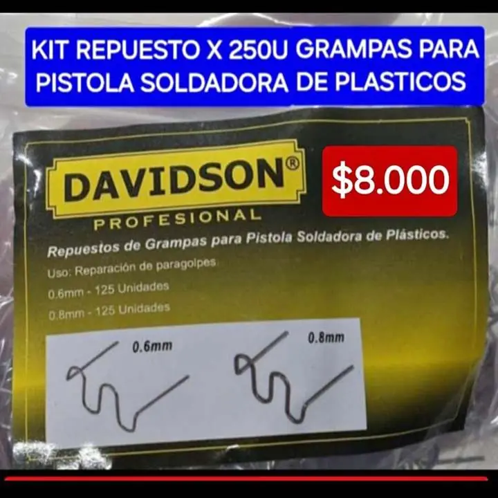 Repuesto x 250 ganchos para soldador plasticos $8000