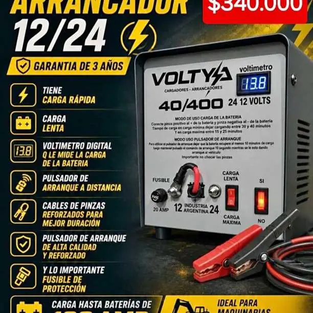 Cargador arrancador 12X24V $320000
