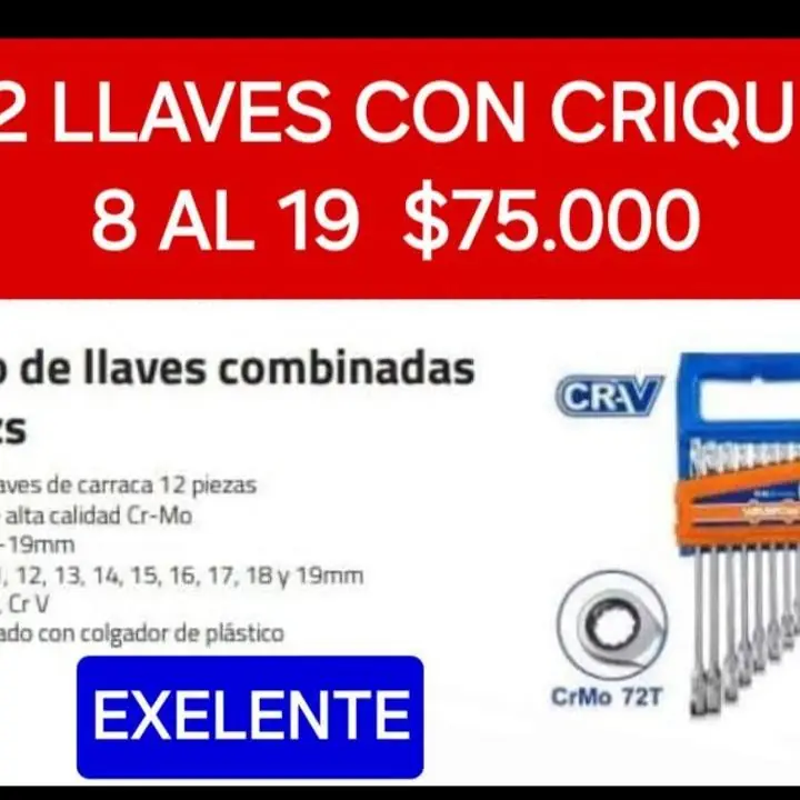 Juego de 12 llaves con crique $75000