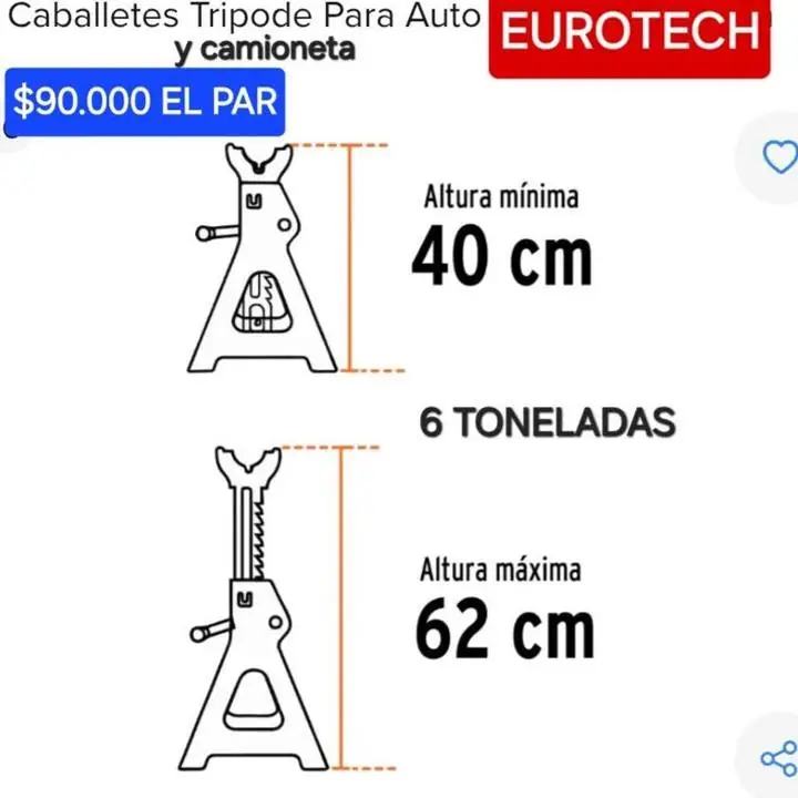 Par caballetes camioneta 6T $90000