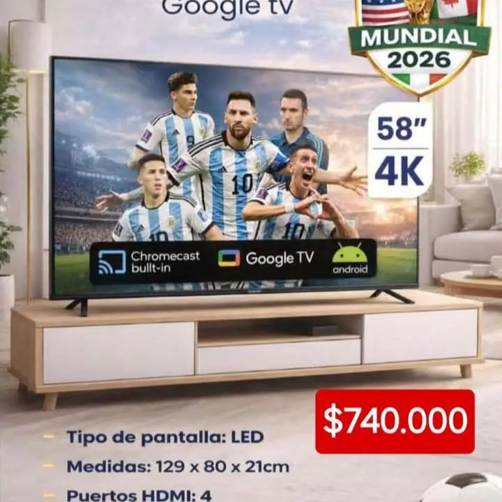 TV 58" 4K Noblex $740.000 en isidro casanova